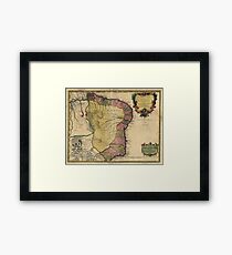 Vintage Map of Brazil (1719) Framed Print