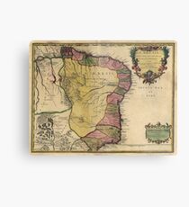 Vintage Map of Brazil (1719) Metal Print