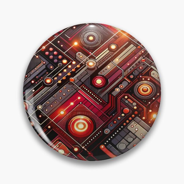 Item preview, Vivid Circuitry: Bold Red Tech-Inspired Pattern designed and sold by Rice Rocca.