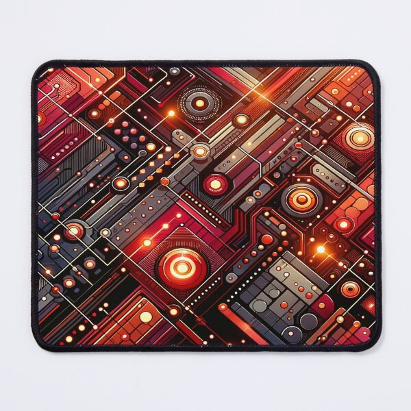 Item preview, Vivid Circuitry: Bold Red Tech-Inspired Pattern designed and sold by Rice Rocca.