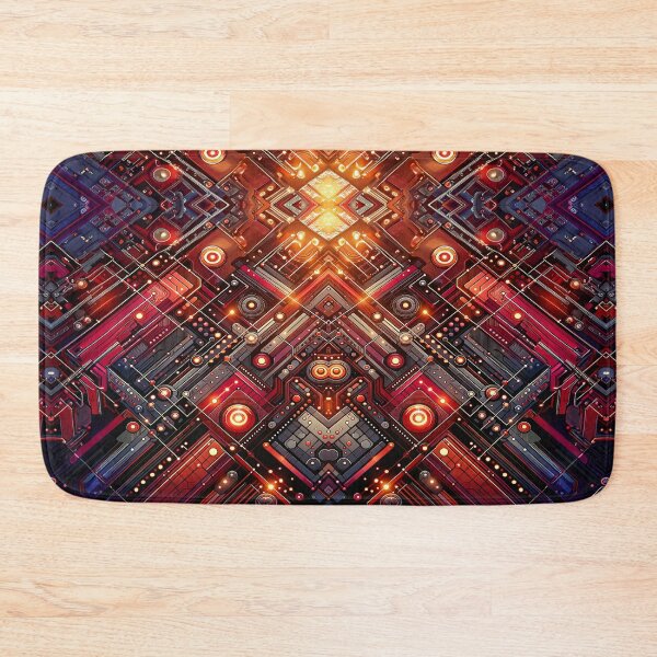 Item preview, Vivid Circuitry: Bold Red Tech-Inspired Pattern designed and sold by Rice Rocca.