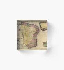 Vintage Map of Brazil (1719) Acrylic Block
