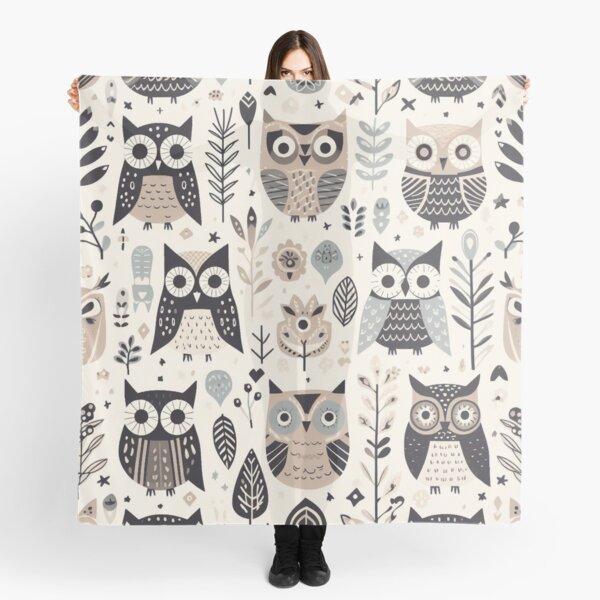 Item preview, Big-eyed owls in the forest - Scandinavian-inspired print on designed and sold by ExtraMessages.