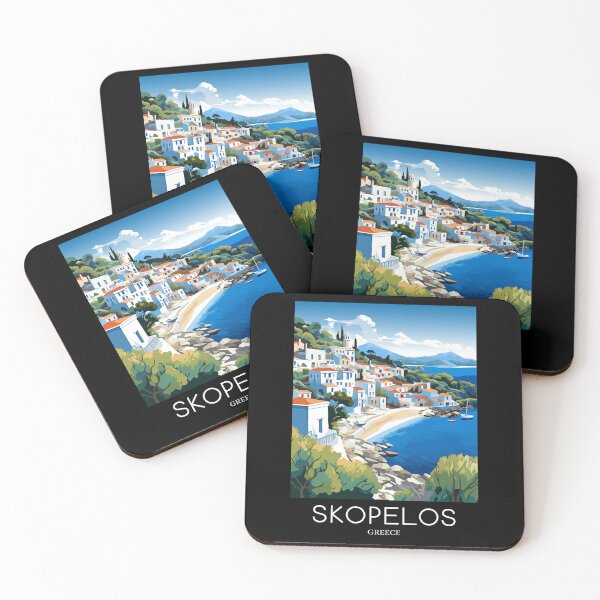 Item preview, A Pop Art Travel Print of Skopelos - Greece  designed and sold by StudioRedKoala.