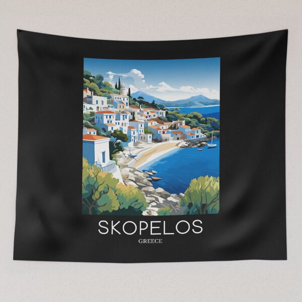 Item preview, A Pop Art Travel Print of Skopelos - Greece  designed and sold by StudioRedKoala.