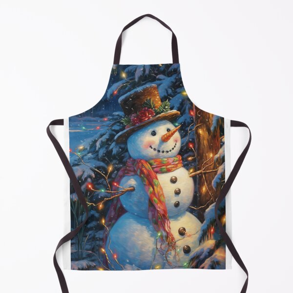 Item preview, snowmen in a mountain setting, adorned with colorful Christmas lights. 02 designed and sold by Mickeymouse2023.
