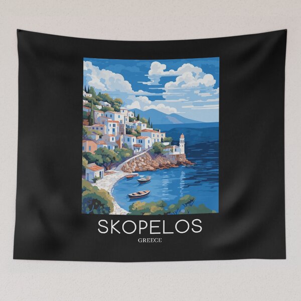 Item preview, A Pop Art Travel Print of Skopelos - Greece  designed and sold by StudioRedKoala.