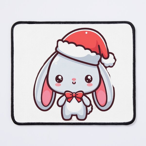 Item preview, cute white bunny in santa hat designed and sold by Wxjtecki.