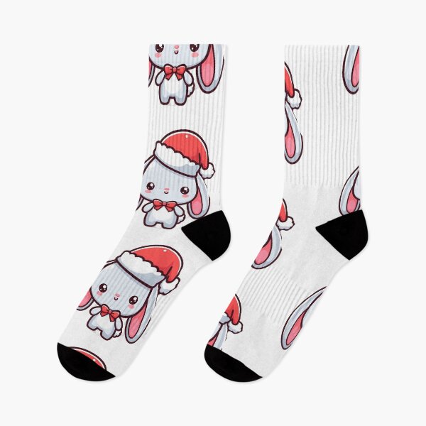 Item preview, cute white bunny in santa hat designed and sold by Wxjtecki.