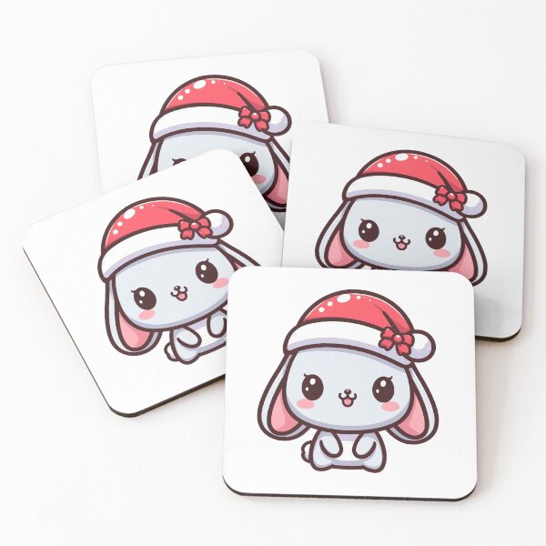 Item preview, Cute white bunny in santa hat designed and sold by Wxjtecki.