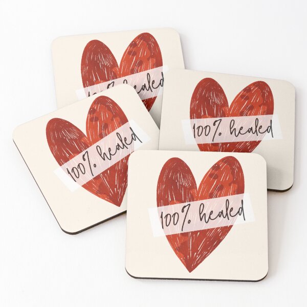 Item preview, Red Heart Pencil Drawing. 100% healed. Healing journey after breakup. designed and sold by helga-wigandt.