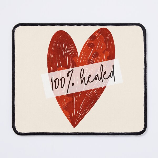 Item preview, Red Heart Pencil Drawing. 100% healed. Healing journey after breakup. designed and sold by helga-wigandt.