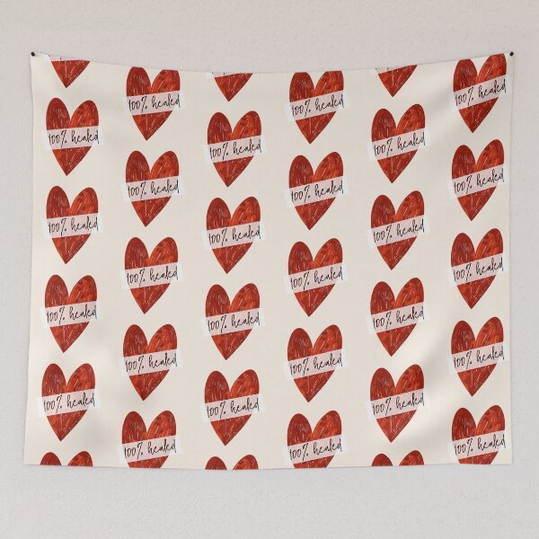 Item preview, Red Heart Pencil Drawing. 100% healed. Healing journey after breakup. designed and sold by helga-wigandt.