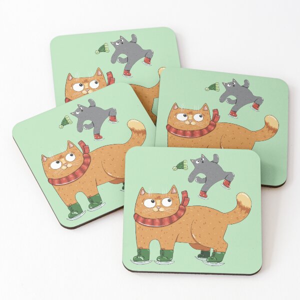 Item preview, Winter Skating Kitties Print designed and sold by Julia Sol.