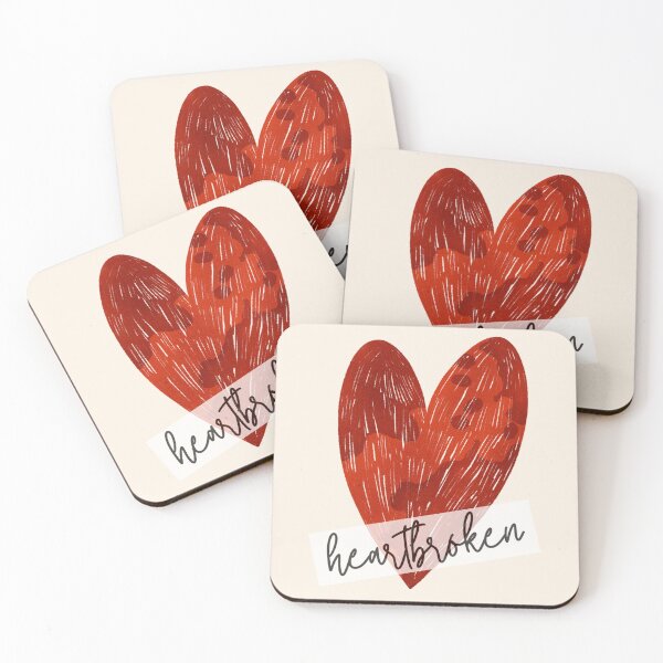 Item preview, Red Heart Pencil Drawing. Heartbroken. Healing journey after breakup. designed and sold by helga-wigandt.