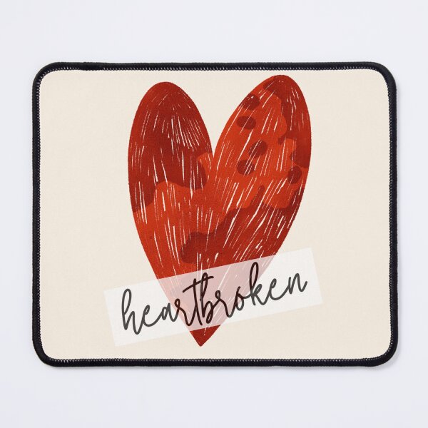 Item preview, Red Heart Pencil Drawing. Heartbroken. Healing journey after breakup. designed and sold by helga-wigandt.