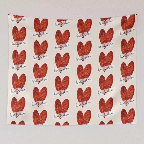 Item preview, Red Heart Pencil Drawing. Heartbroken. Healing journey after breakup. designed and sold by helga-wigandt.