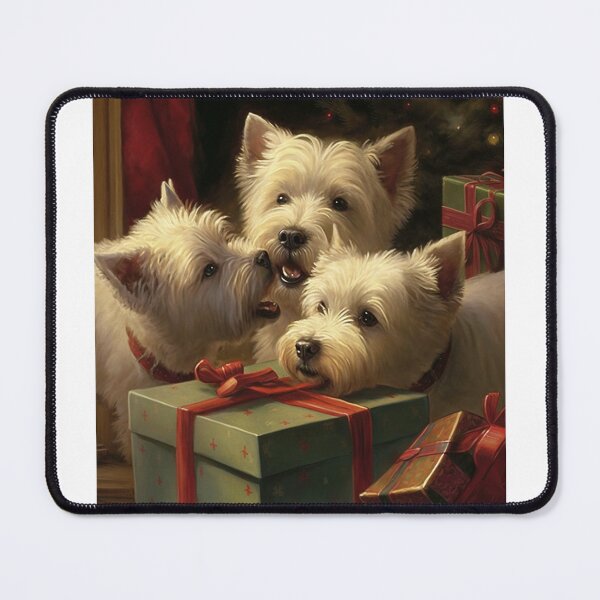 Item preview, West Highland White Terriers opening presents designed and sold by naturemenagerie.