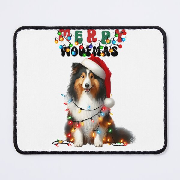Item preview, Merry Woofmas Santa Perro Navidad Perro pastor de Shetland designed and sold by BotunPeony.