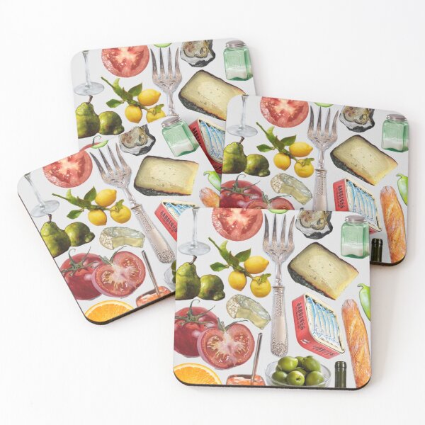 Item preview, european food, french, spanish, food lover, gourmet, restaurant, tomatoes, artisan, olives, figs, wine, italian designed and sold by peachcakecanvas.