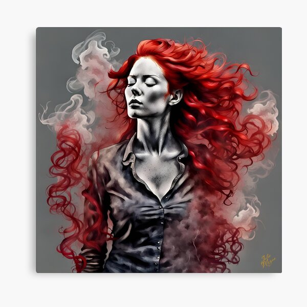 Young red-haired woman Canvas Print