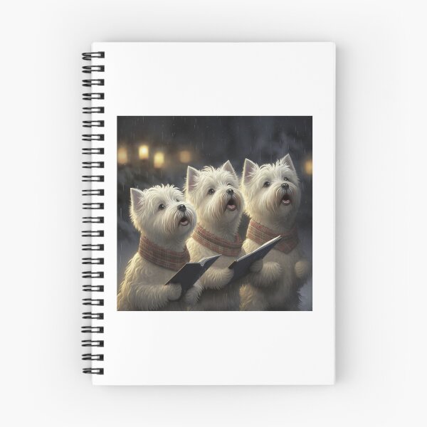 Item preview, West Highland White Terriers carol singing at Christmas designed and sold by naturemenagerie.