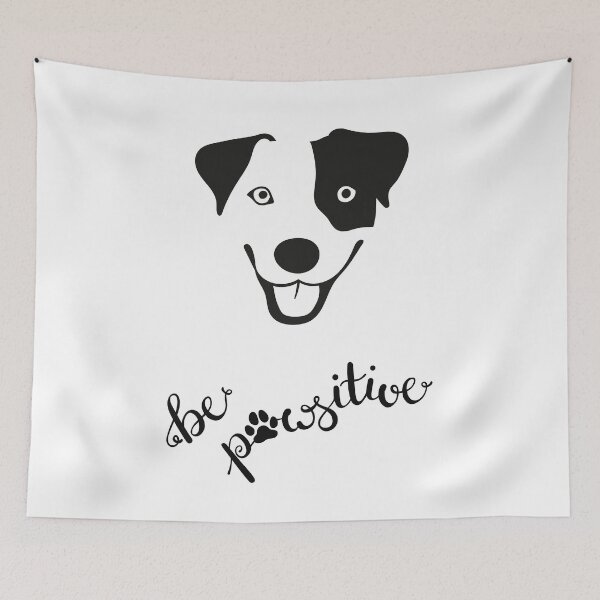 Item preview, happy dog "be pawsitive" designed and sold by kasumidesign.