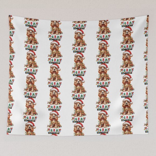 Item preview, Merry Woofmas Santa Dog Christmas Cocker Spaniel designed and sold by BotunPeony.