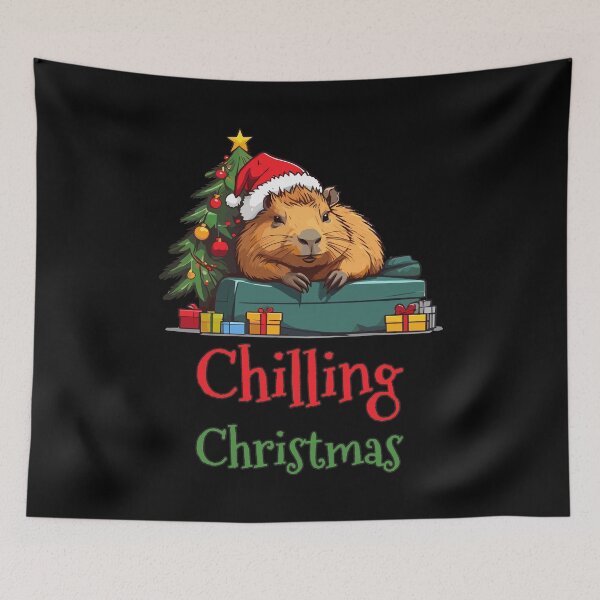 Item preview, Chilling Christmas! Capybara chilling during Christmas time. designed and sold by twisted-dot.