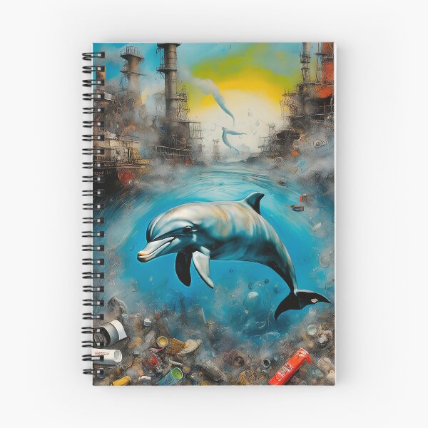 Item preview, Dolphin swimming in a polluted surrealistic  designed and sold by paulrommer.