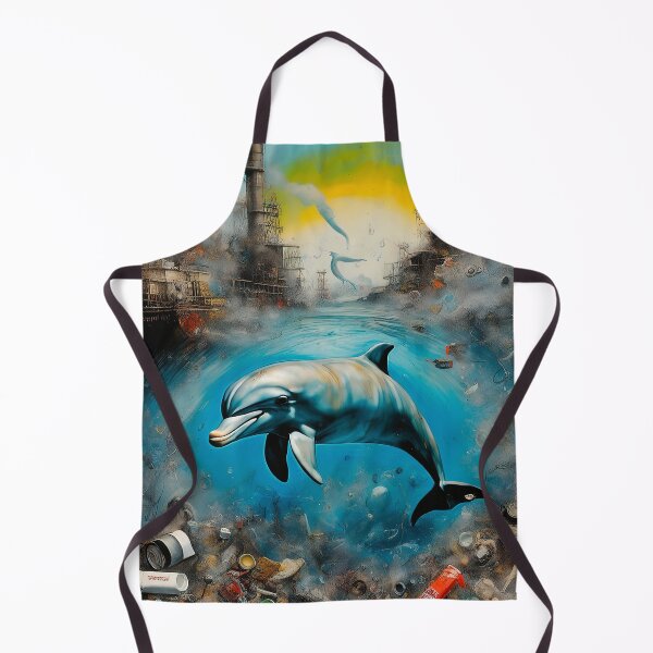 Item preview, Dolphin swimming in a polluted surrealistic  designed and sold by paulrommer.
