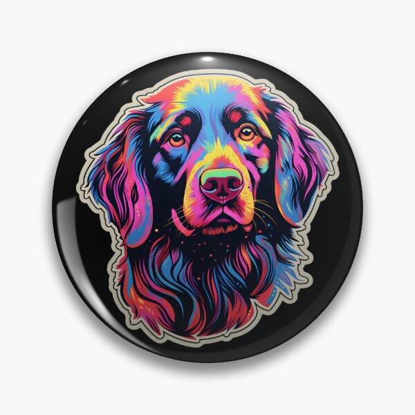 Item preview, Flat-coated Retriever Neon Design designed and sold by CUTEDOGGIEZ.