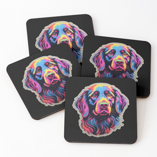 Item preview, Flat-coated Retriever Neon Design designed and sold by CUTEDOGGIEZ.