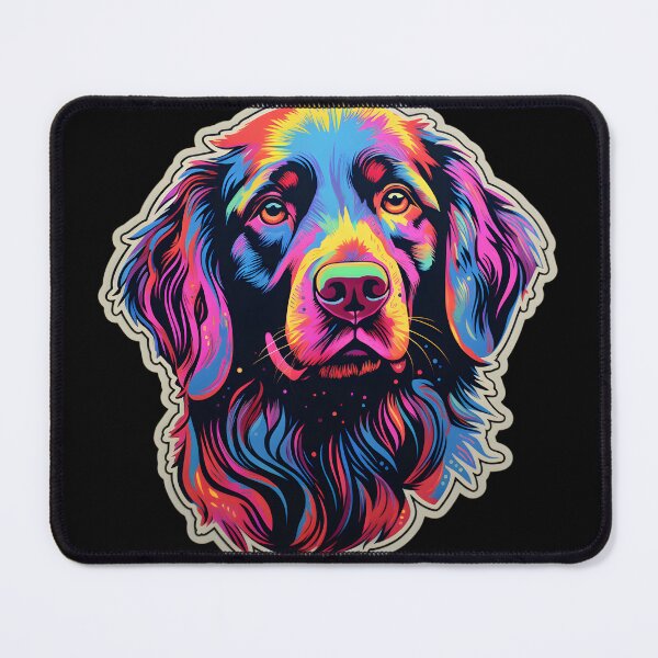 Item preview, Flat-coated Retriever Neon Design designed and sold by CUTEDOGGIEZ.