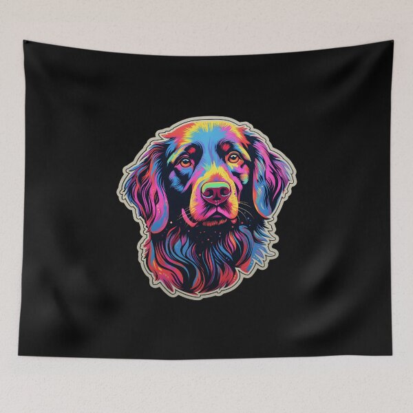 Item preview, Flat-coated Retriever Neon Design designed and sold by CUTEDOGGIEZ.
