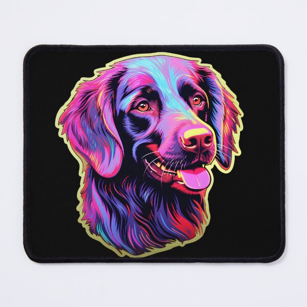 Item preview, Neon Flat-coated Retriever designed and sold by CUTEDOGGIEZ.