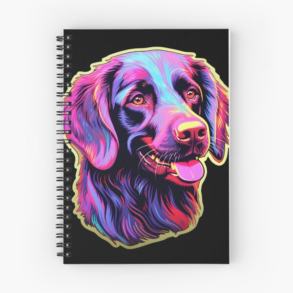 Item preview, Neon Flat-coated Retriever designed and sold by CUTEDOGGIEZ.