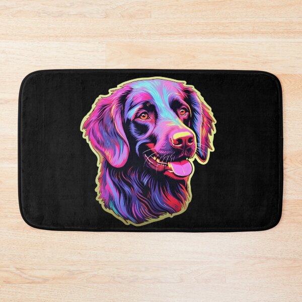 Item preview, Neon Flat-coated Retriever designed and sold by CUTEDOGGIEZ.