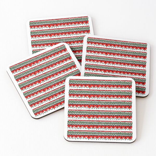 Item preview, triangles and semicircles pattern - red and green designed and sold by TheBrambleBox.