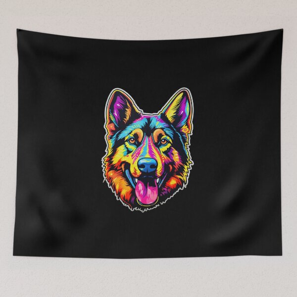 Item preview, Neon German Shepherd designed and sold by CUTEDOGGIEZ.
