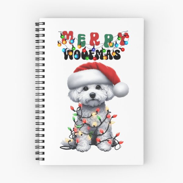Aperçu de l'œuvre Joyeux Woofmas Santa Dog Noël Bichon Frise créée et vendue par BotunPeony.