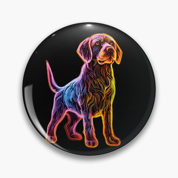 Item preview, Neon German Wirehaired Pointer designed and sold by CUTEDOGGIEZ.