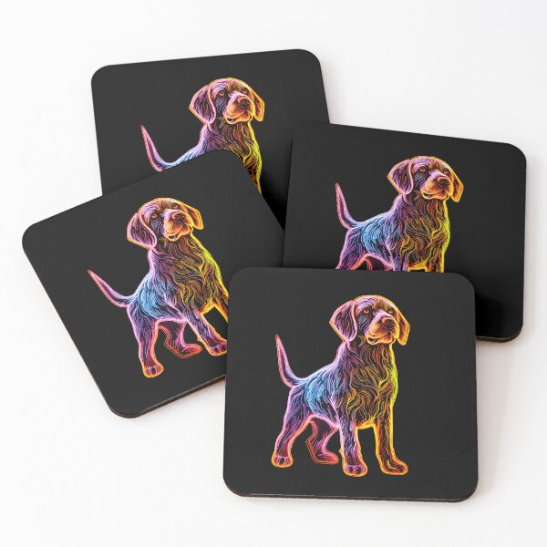Item preview, Neon German Wirehaired Pointer designed and sold by CUTEDOGGIEZ.