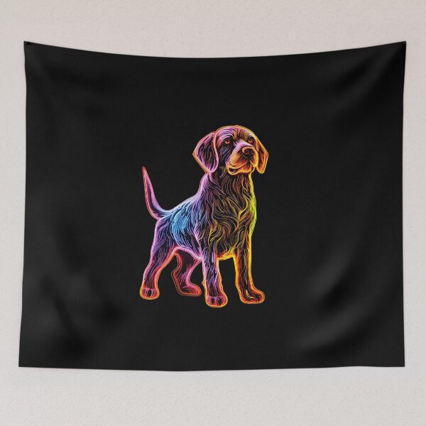 Item preview, Neon German Wirehaired Pointer designed and sold by CUTEDOGGIEZ.