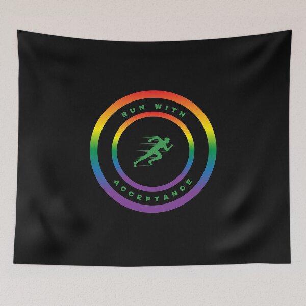 Item preview, LGBTQ Track and Field. LGBTQ Track and Field Sport Slogan, Run With Acceptance designed and sold by PrideBeProud.