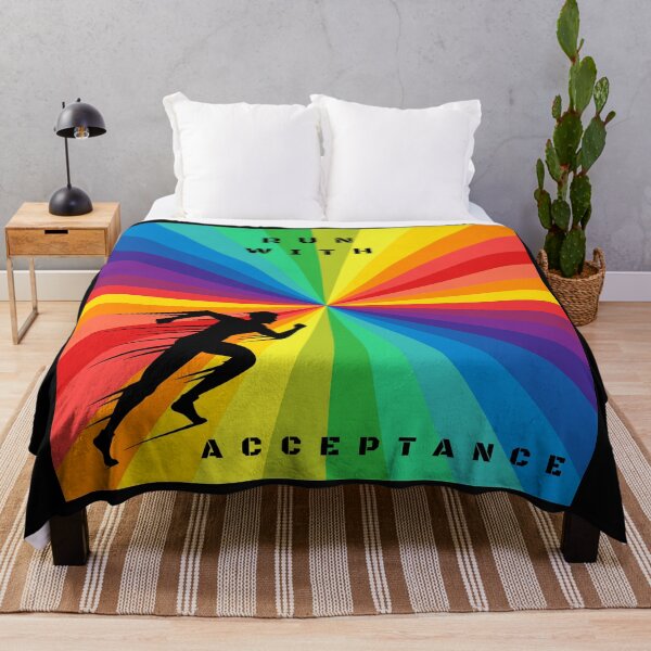 Item preview, LGBTQ Track and Field. LGBTQ Track and Field Sport Slogan, Run With Acceptance designed and sold by PrideBeProud.