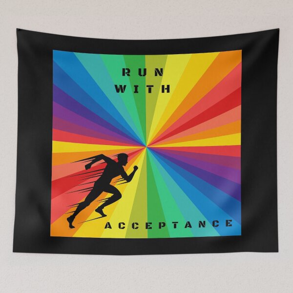Item preview, LGBTQ Track and Field. LGBTQ Track and Field Sport Slogan, Run With Acceptance designed and sold by PrideBeProud.