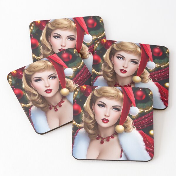 Item preview, Blonde Santa Bombshell designed and sold by DreamyPinups.