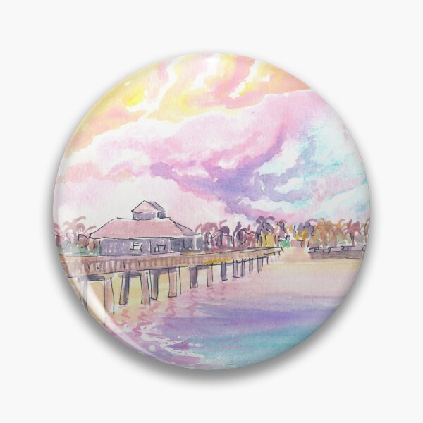 Item preview, Romance in Fort Myers Florida with Fishing Pier in Sunset designed and sold by artshop77.