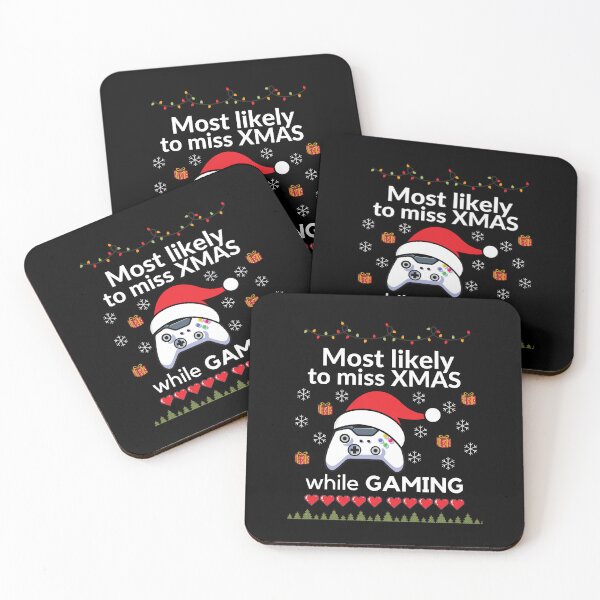 Item preview, Most likely to miss Xmas while gaming, funny Christmas gift for gamer designed and sold by MomLifeDesign.